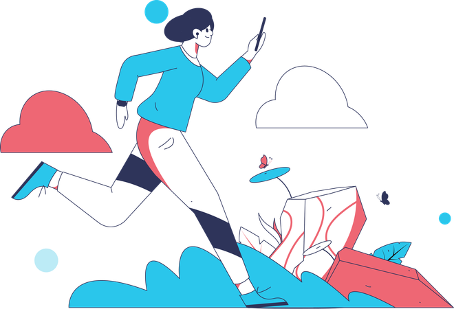 L'athlète suit son temps de course  Illustration