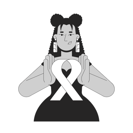 Latin american feminist promoting breast cancer awareness  Illustration