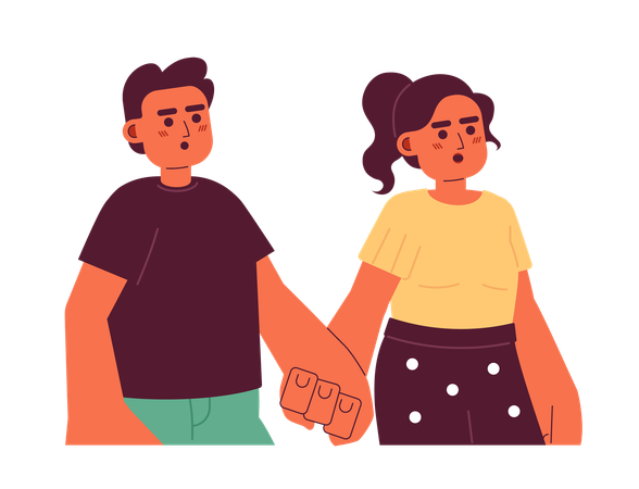 Latin american husband wife holding hands s  イラスト