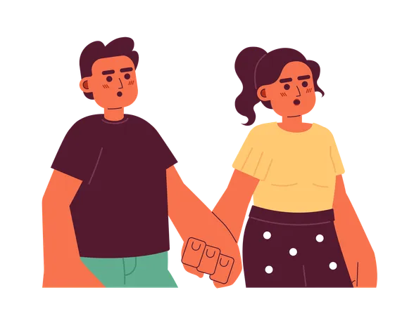 Latin american husband wife holding hands s  Illustration