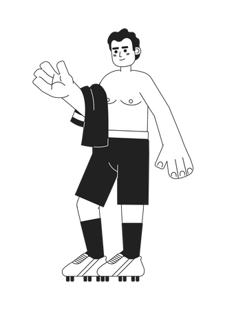 Latin sportsman without shirt  Illustration