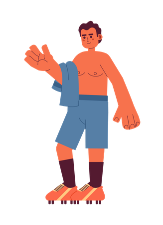 Latin sportsman without shirt  Illustration