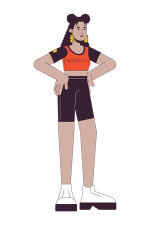 Latina woman in workout clothes  Illustration