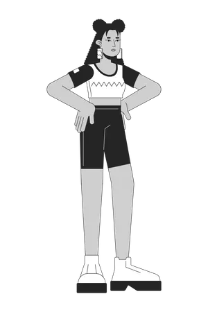 Latina woman in workout clothes  Illustration