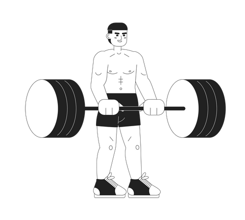 Latino american man deadlifting  Illustration