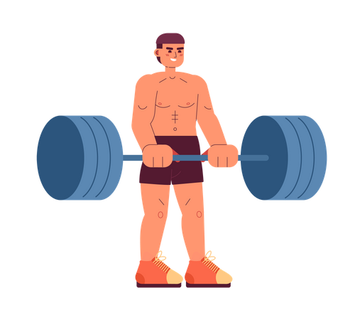 Latino american man deadlifting  Illustration