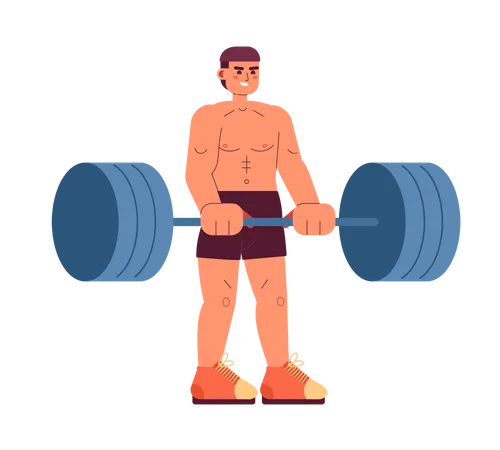 Latino american man deadlifting  Illustration