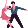 latino ballroom dance illustrations