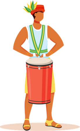 Latino man in singlet and hat  Illustration