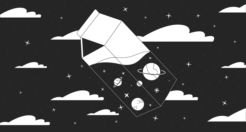 Latte cosmico nel cielo notturno  Illustration