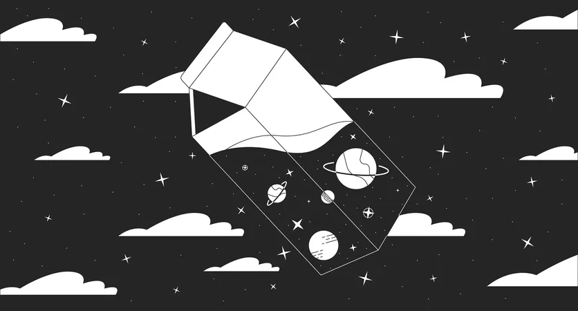 Latte cosmico nel cielo notturno  Illustration