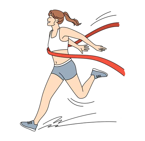 Läuferin erreicht Ziellinie  Illustration