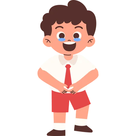 Laughing Elementary Student  Illustration