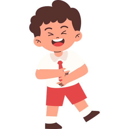 Laughing Elementary Student  Illustration