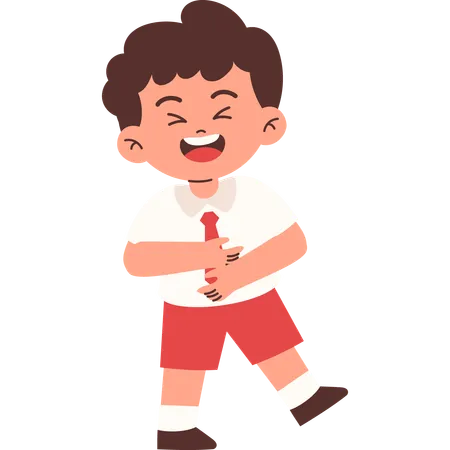 Laughing Elementary Student  Illustration