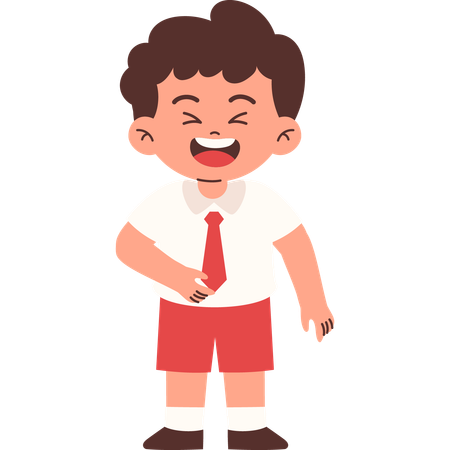 Laughing Elementary Student  Illustration