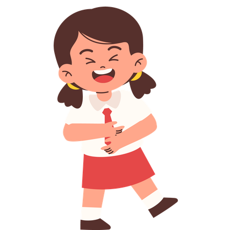 Laughing Elementary Student  Illustration