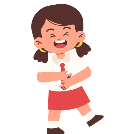 Laughing Elementary Student  Illustration