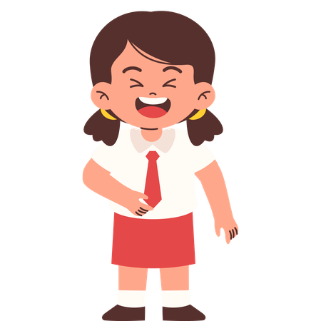 Laughing Elementary Student  Illustration