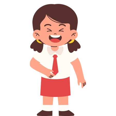 Laughing Elementary Student  Illustration