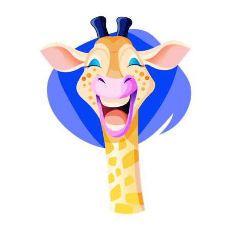 Laughing Giraffe  Illustration