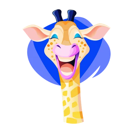 Laughing Giraffe  Illustration