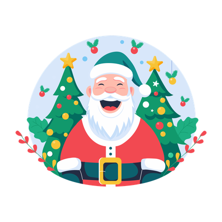 Laughing Santa Claus  Illustration