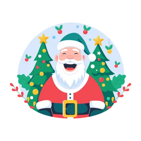 Laughing Santa Claus  Illustration