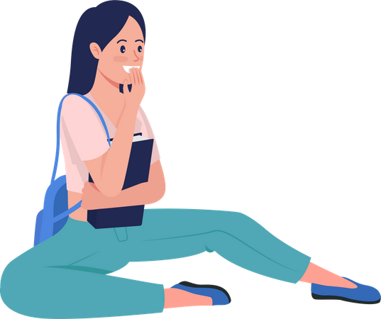 Laughing teen girl  Illustration