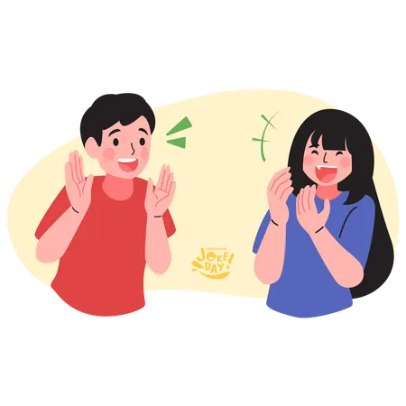 Laughing Together  Illustration