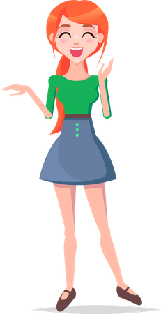 Laughing Young Woman  Illustration
