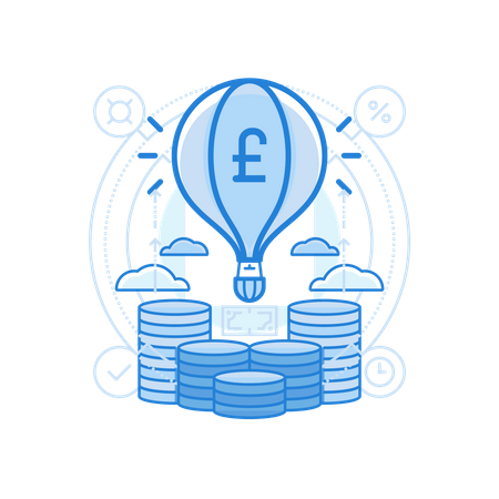 Launch British Pound  Illustration