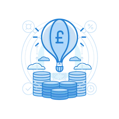 Launch British Pound  Illustration