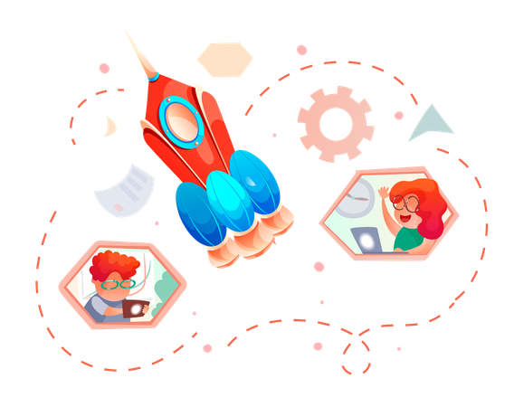 Launch startup business  Illustration