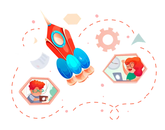 Launch startup business  Illustration