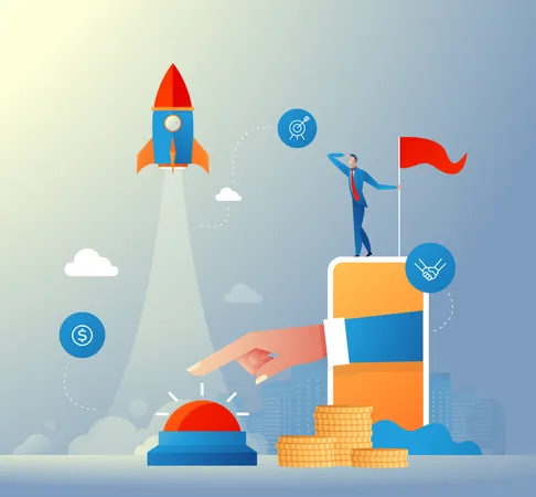 Launch Startup  Illustration