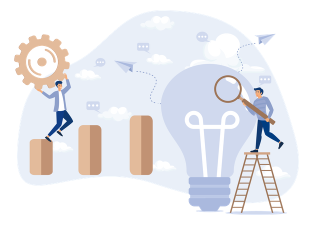 Launch Startup of business Development  Illustration