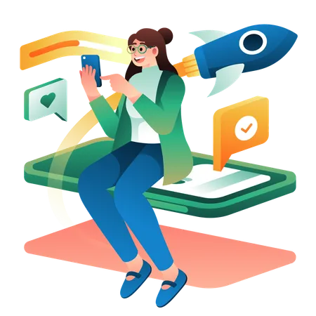 An Illustration Of Launching New Startup Illustration