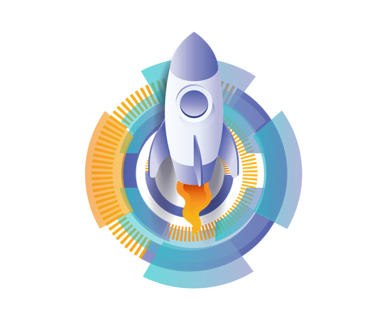 Launching rocket navigation buttons  Illustration