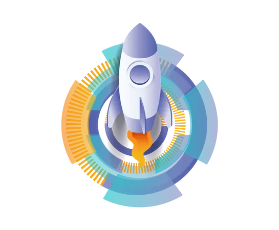 Launching rocket navigation buttons  Illustration