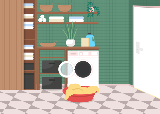 Laundry at home  Illustration