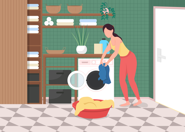 Laundry at home  Illustration