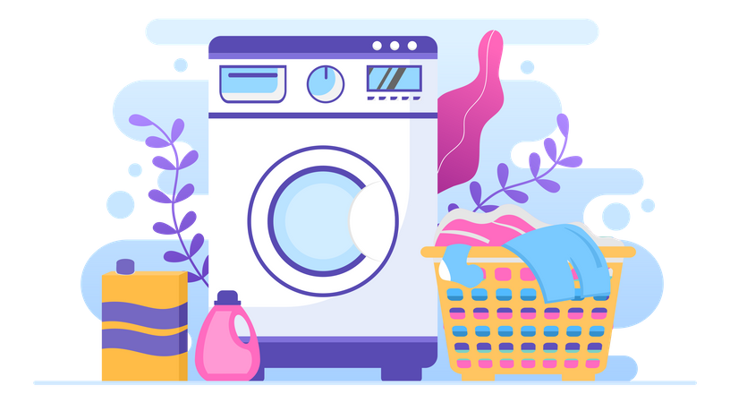 Laundry machine Illustration