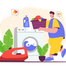 ironing service illustration free download