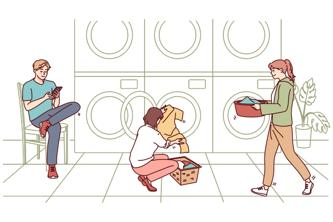 Laundry service  일러스트레이션