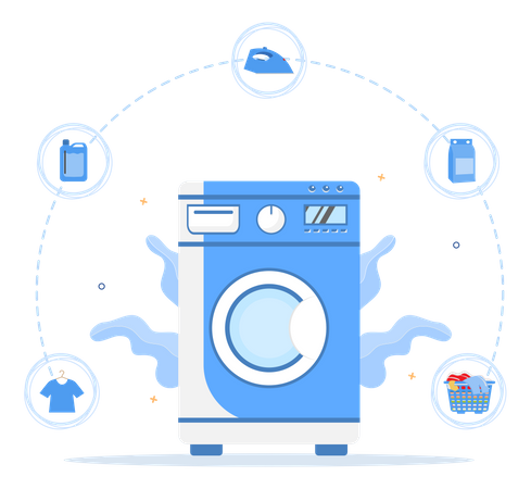 Laundry service steps  Illustration