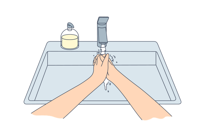 Lavarse las manos  Ilustración