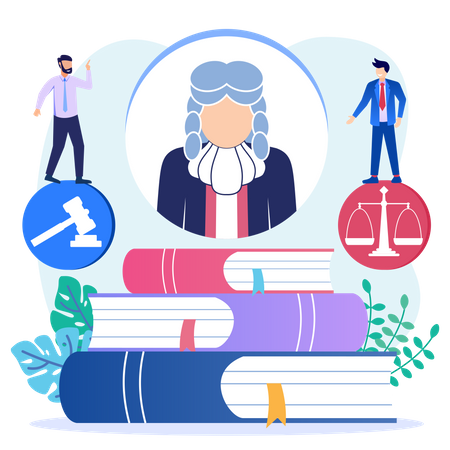 Law Books Illustration