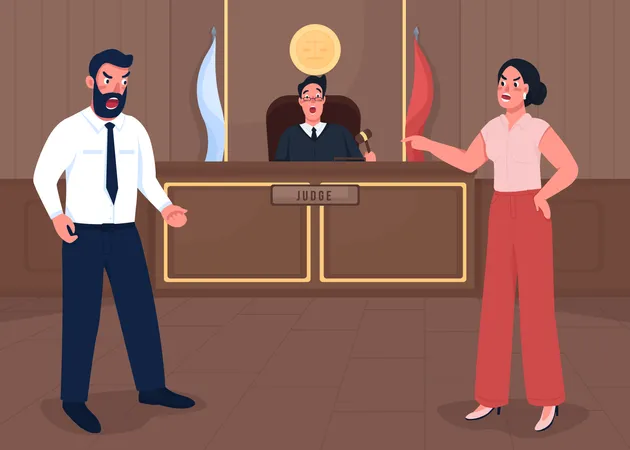 Law court session Illustration