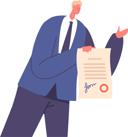 Lawyer holding document  Illustration